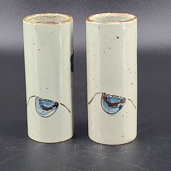 Tonala Pottery Ken Edwards Style Handpainted Bud Vase Tumbler Blue Birds Flowers - Picture 4 of 6